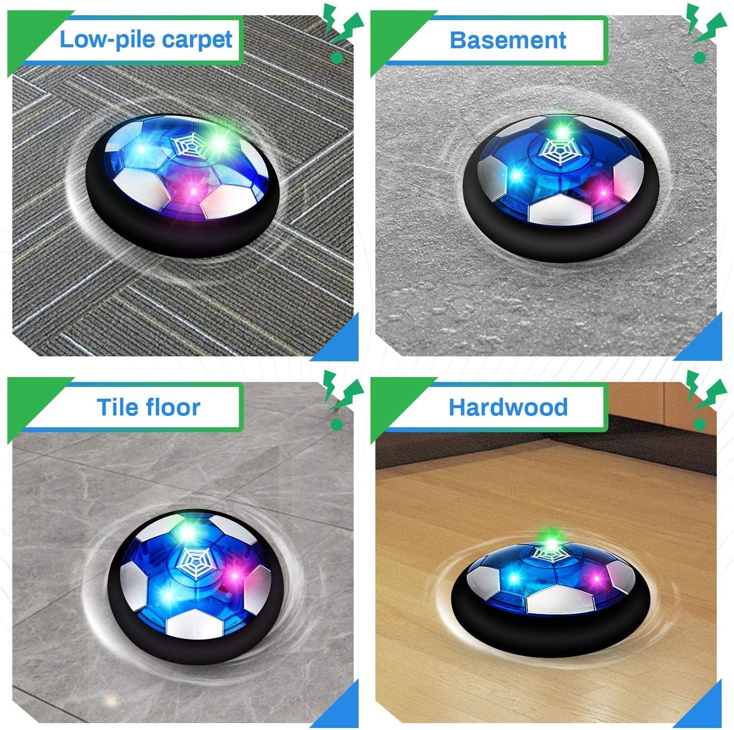 Detalle de Lenbest Pallone Calcio Fluttuante con LED Ricaricabile – Gioco Interattivo per Bambini 3–10 anni