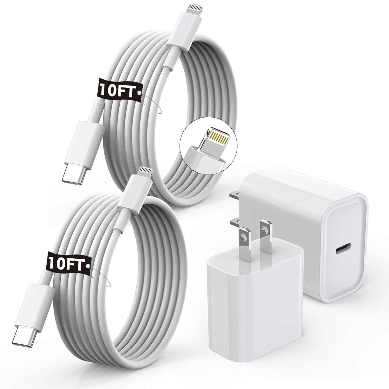 Apple 10FT Fast iPhone Charger 2-Pack