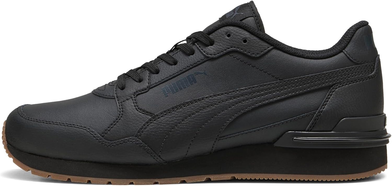 Detalle de PUMA ST Runner V4 L Unisex-Sneaker – Schwarz/Strong Grey-Gum, Größe 9 UK
