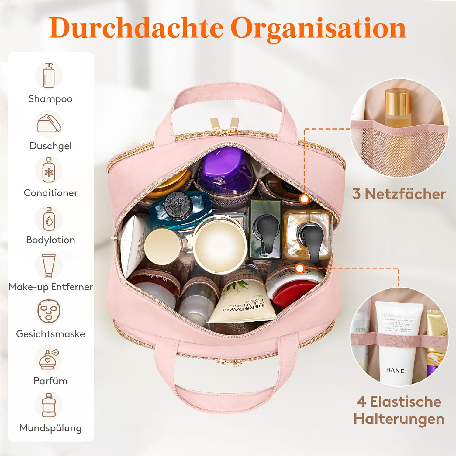 Thumbnail 2 de Lifewit Reise Kulturtasche Damen 10L Rosa