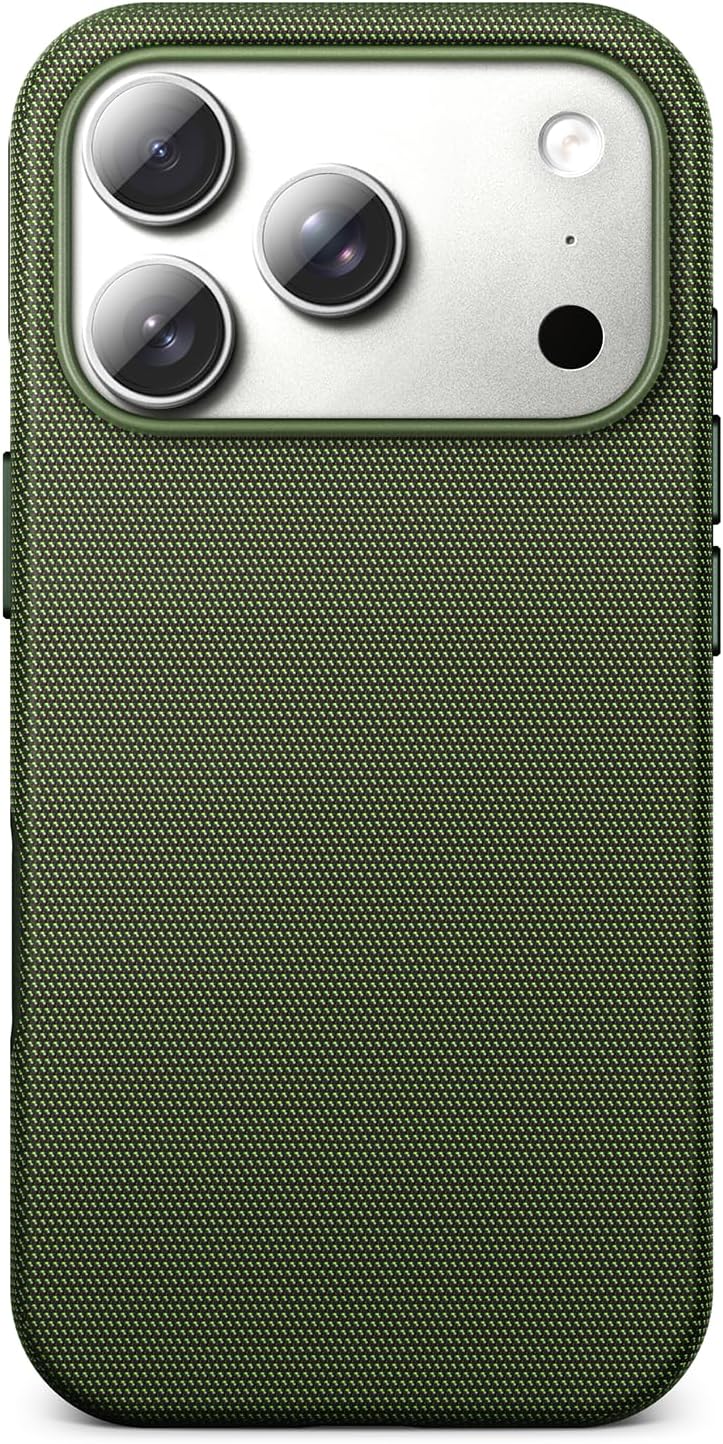 Detalle de Mkeke iPhone 18 Pro Techwoven Case, Green, MagSafe Compatible