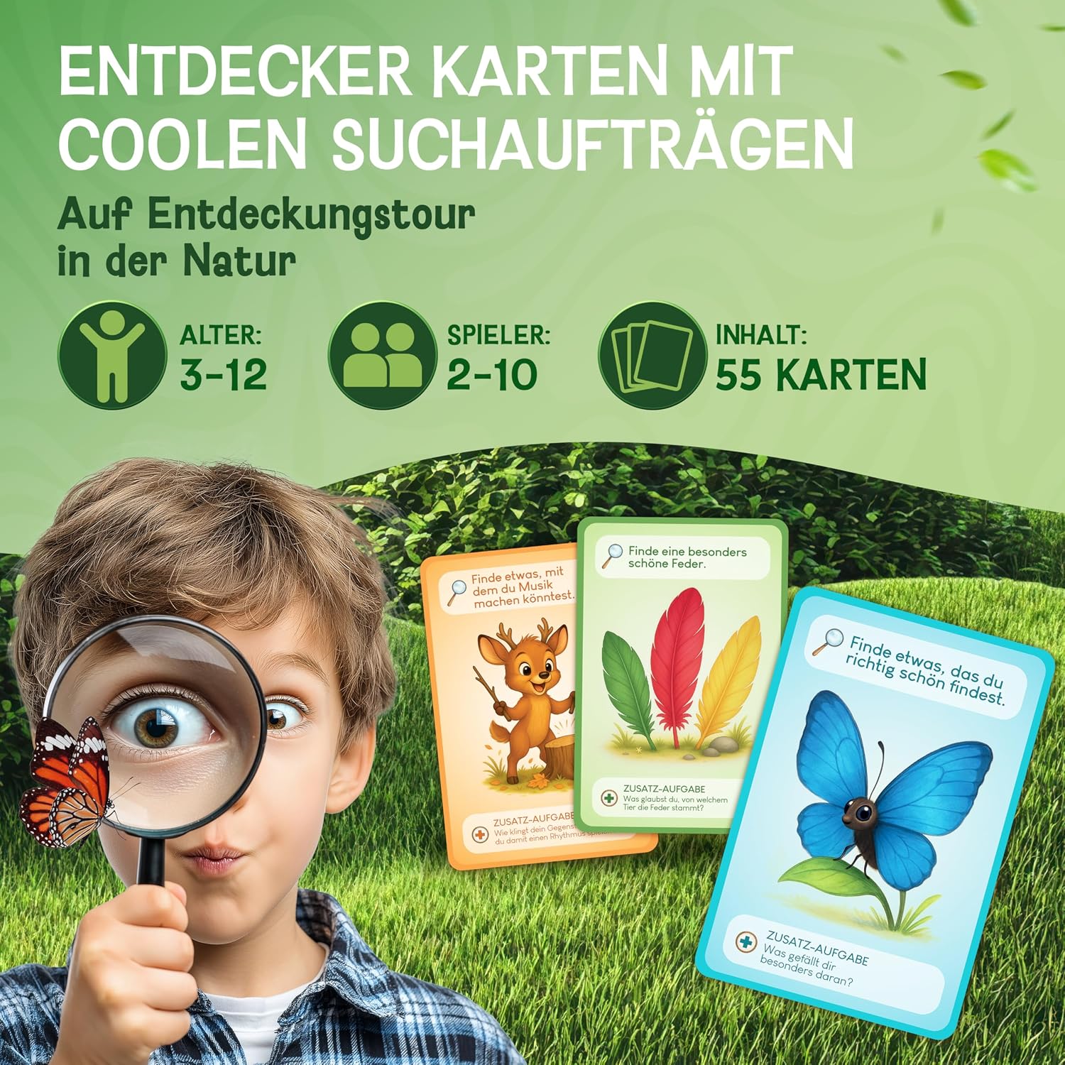 Detalle 2 de LIKARTO Entdeckerkarten 55 Karten für Kinder