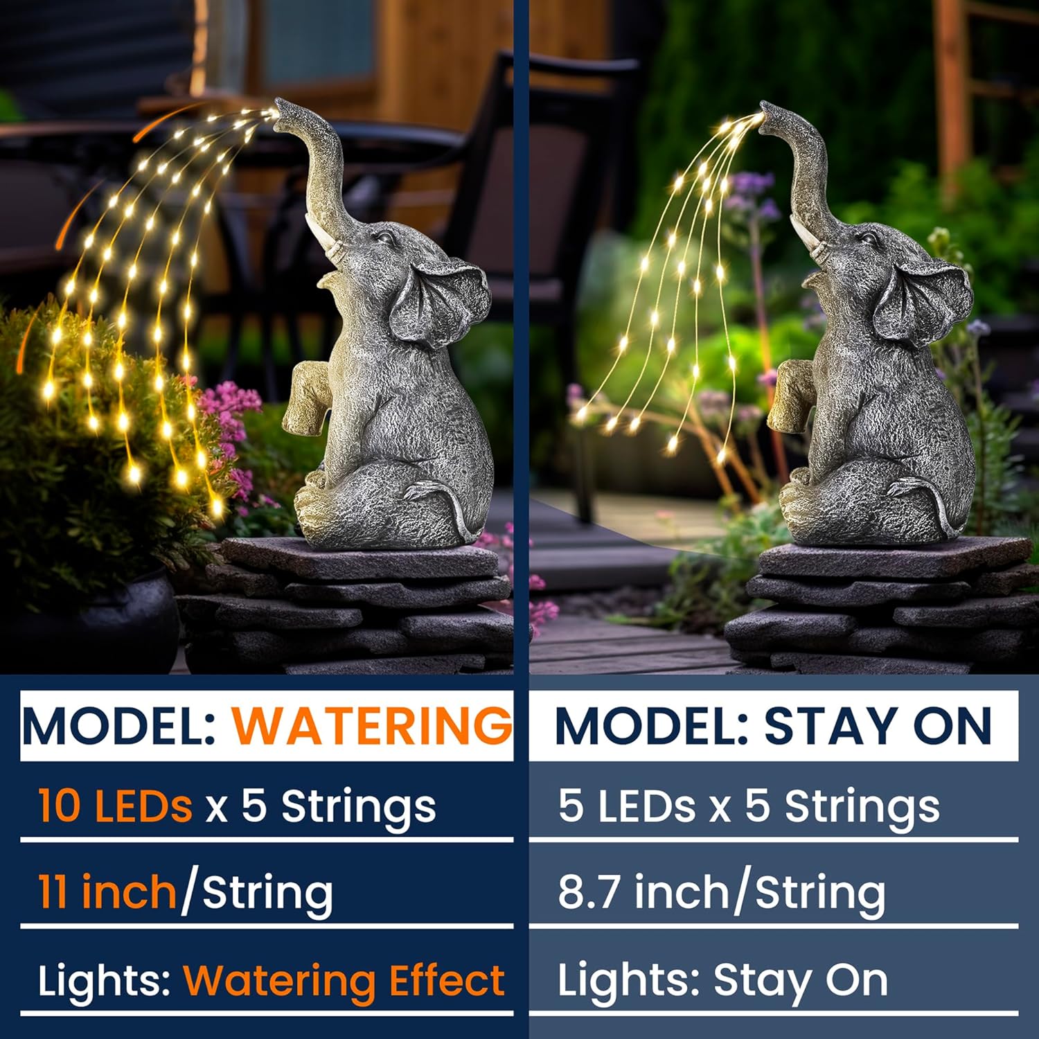 Thumbnail 2 de GIGALUMI Elephant Statue 27 cm solar LED