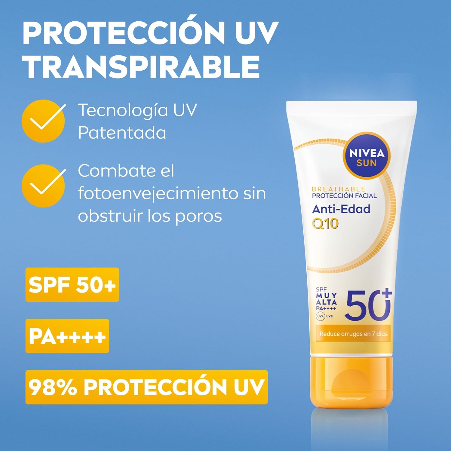Detalle de Nivea Protector Solar Facial SPF 50 – protection visage au quotidien (50 ml)