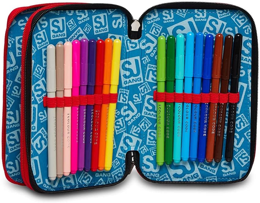 Thumbnail 3 de SJ Gang Style Jam Gang Astuccio 3 Zip, 3 Étuis à Zip – Trousse scolaire complète 44 pièces