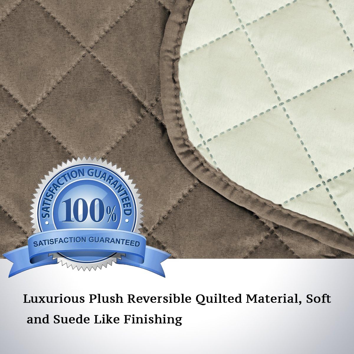 Detalle 2 de H.VERSAILTEX Reversible Sofa Cover, 78-Inch Seat Width, Taupe/Beige
