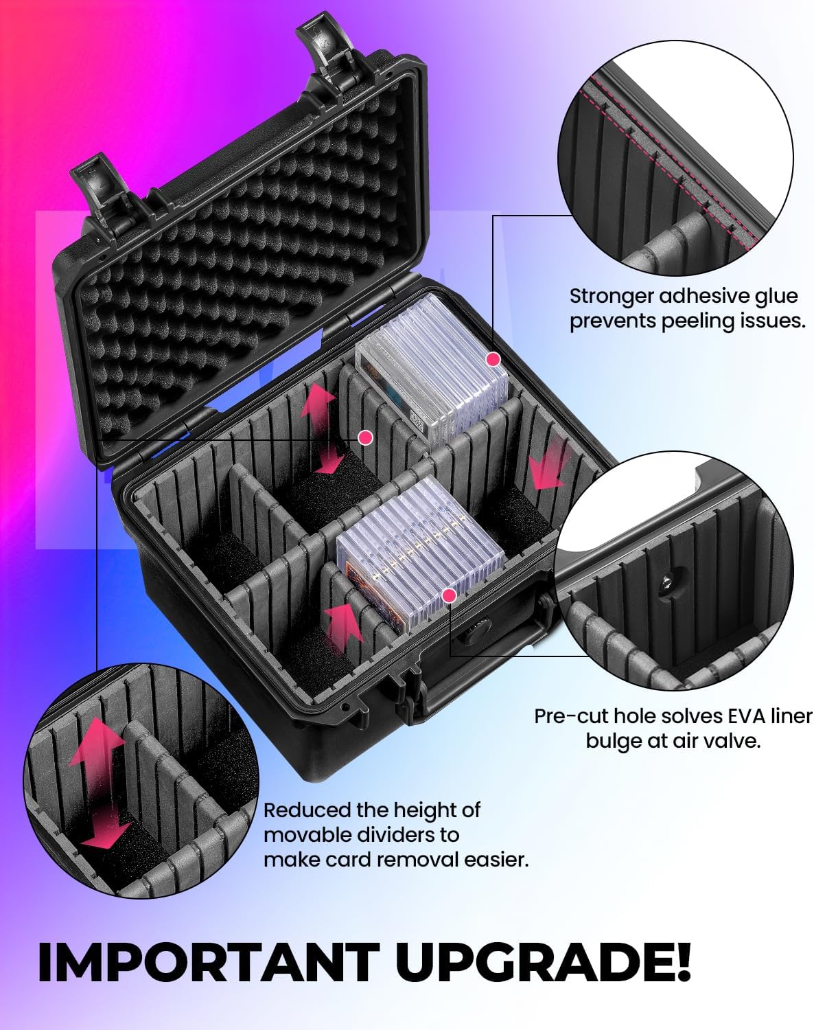 Thumbnail 2 de INCHOICASES Card Case Sports Graded Trading Card Storage Box (Magnetic & Toploader Ready) — IP67 Waterproof Hard Shell
