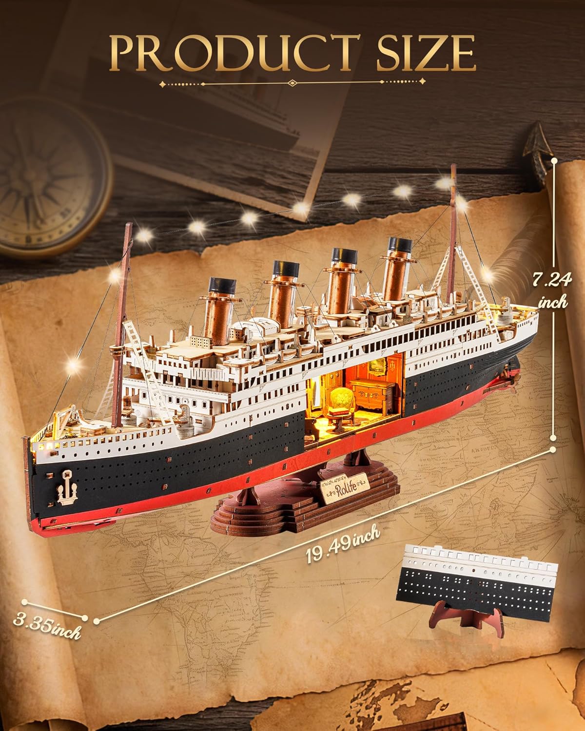 Thumbnail 3 de Rolife Titanic 3D puzzle model 433 pieces