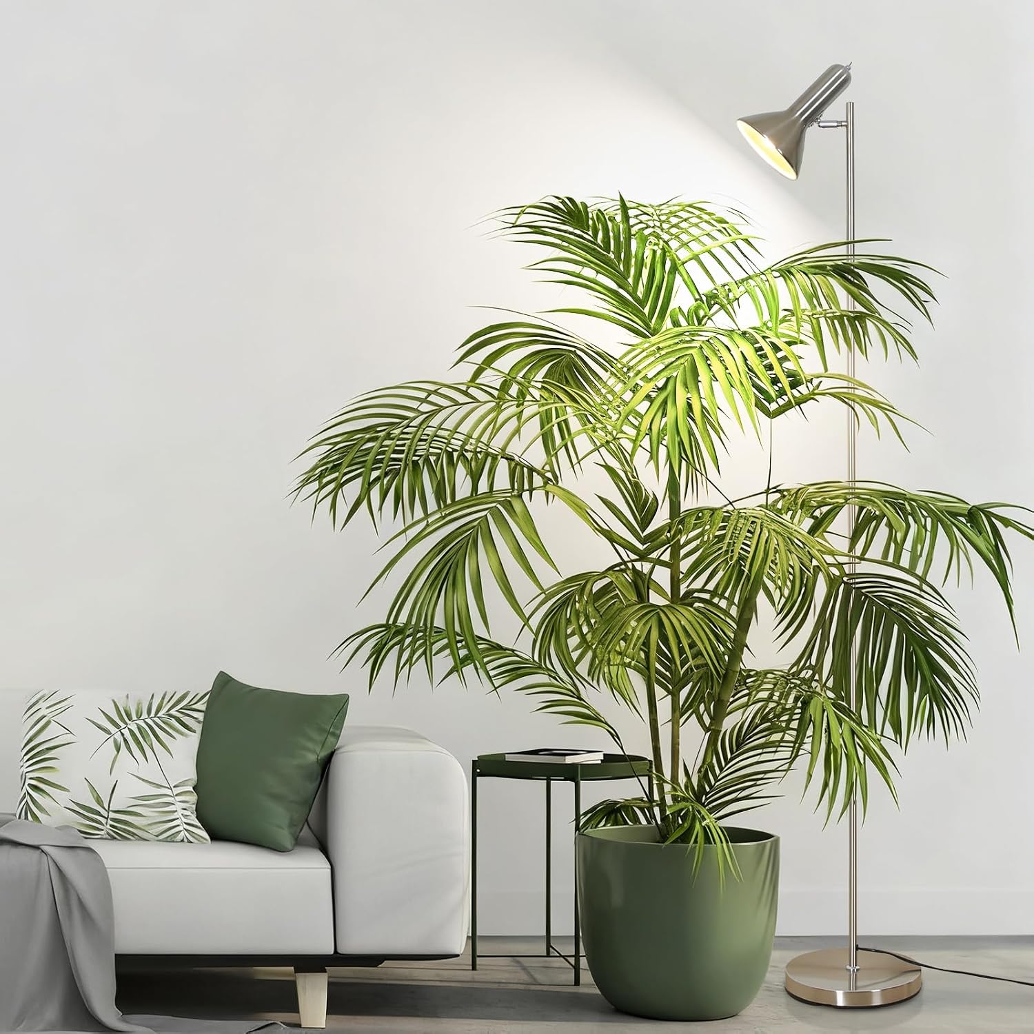 Thumbnail 6 de Amdelne vloerlamp met verstelbare lichtkop, E27-fitting en metalen nikkelkleur
