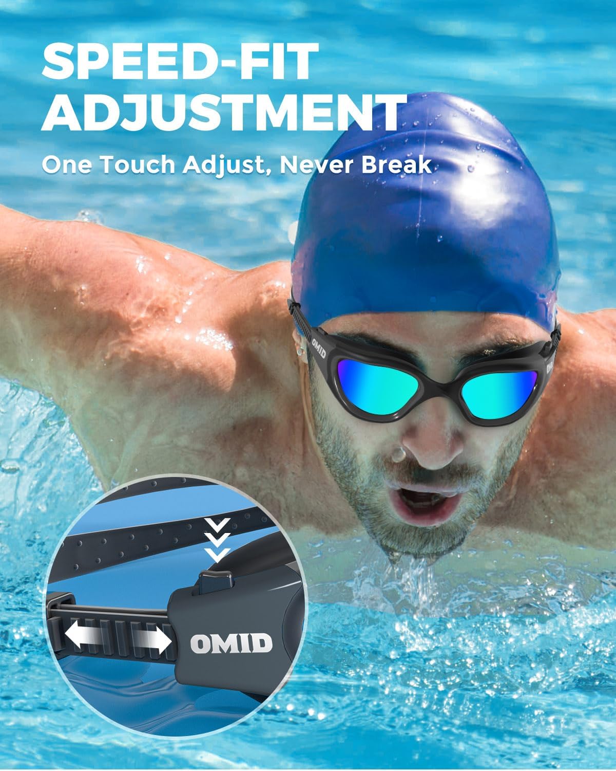 Thumbnail 4 de OMID Swim Goggles P2 Polarized: Anti-Fog, Anti-UV, No-Leak Performance