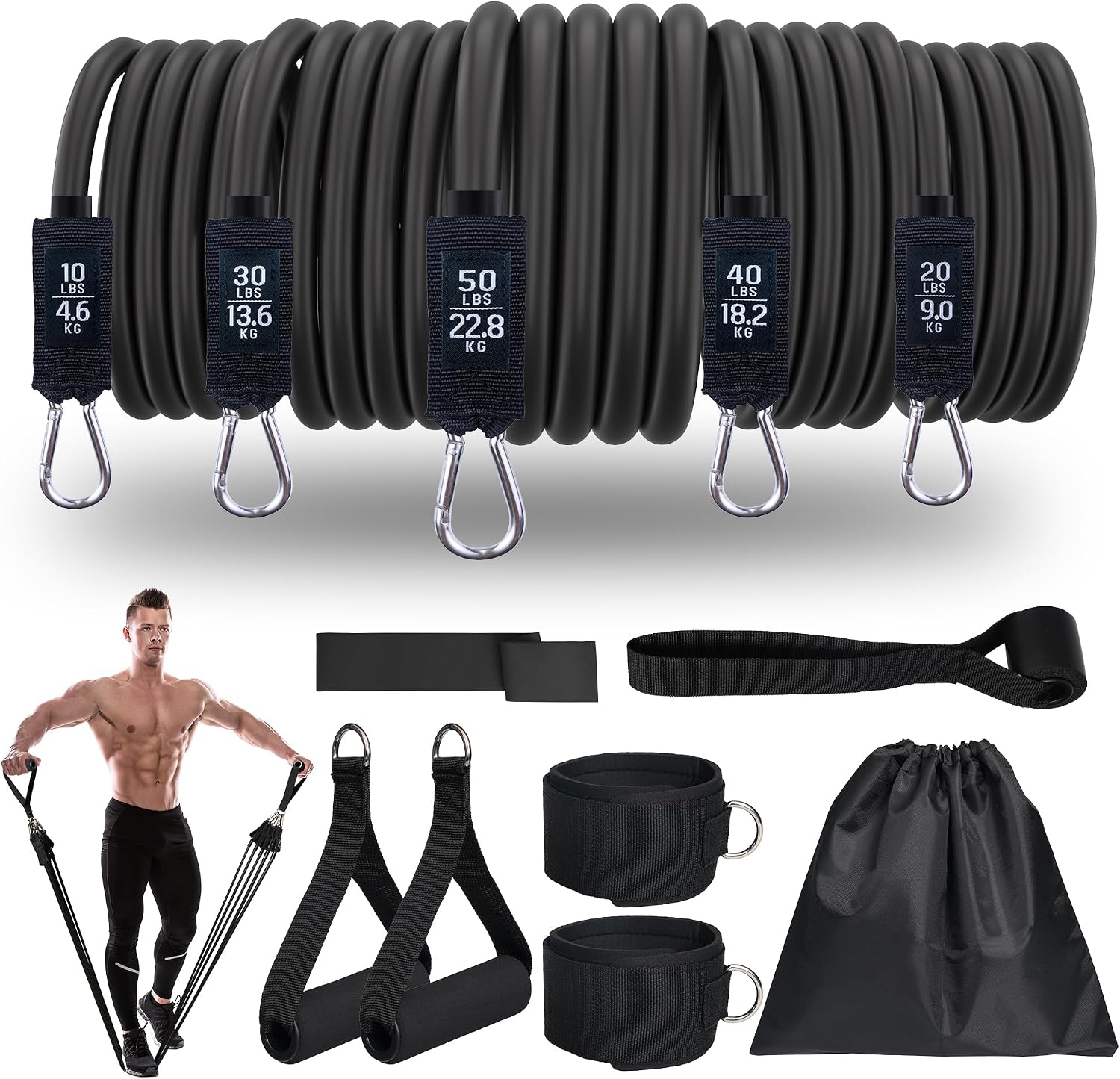 Detalle de RealPlus Resistance Bands Set for Home Workouts