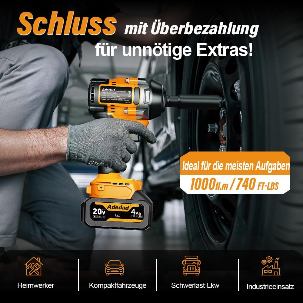 Thumbnail 1 de Adedad 1.000 Nm Schlagschrauber 1/2 Zoll