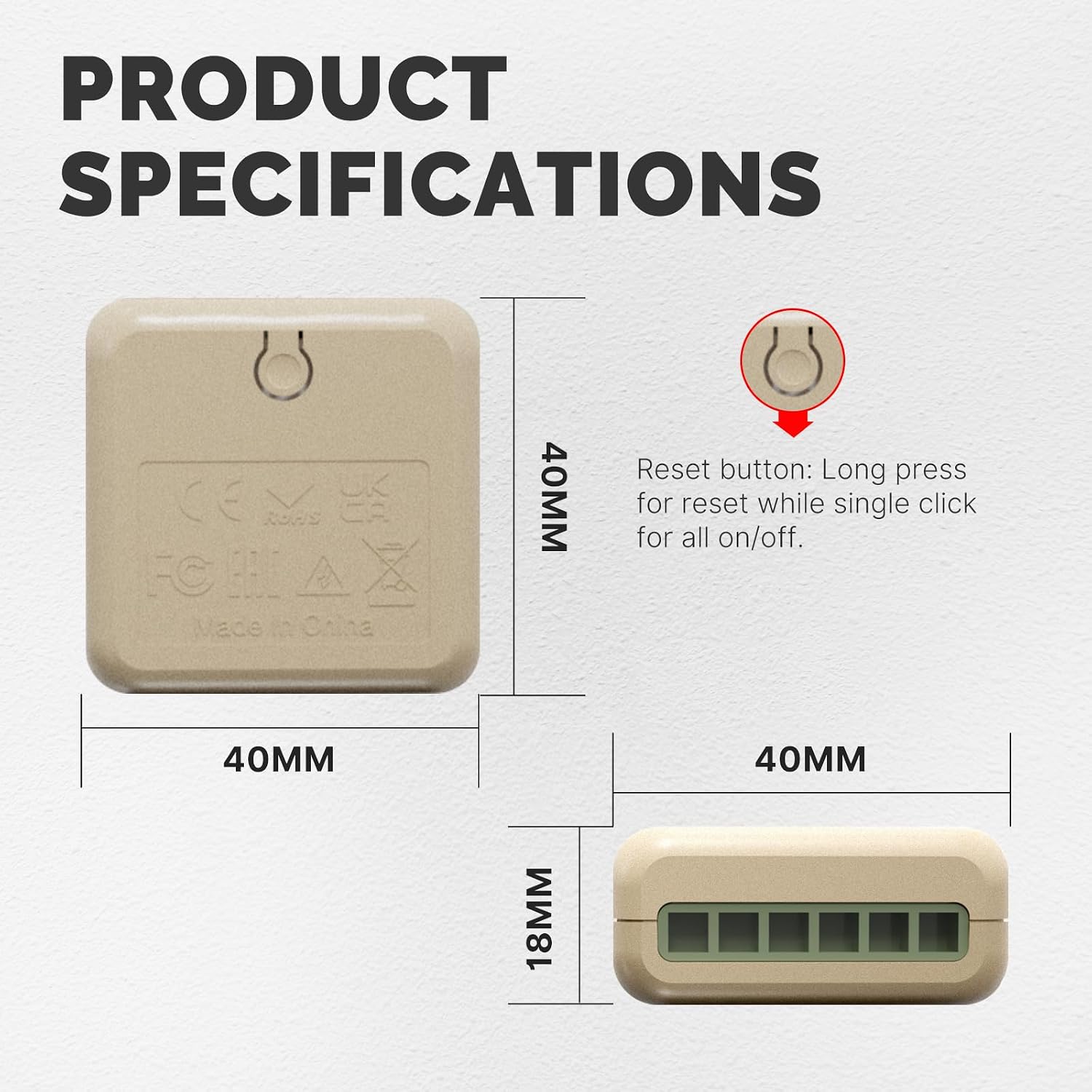 Detalle de MOES Smart WiFi LED Dimmer Switch Module, Mini (2 Gang) – Compact Smart Lighting for UK Homes