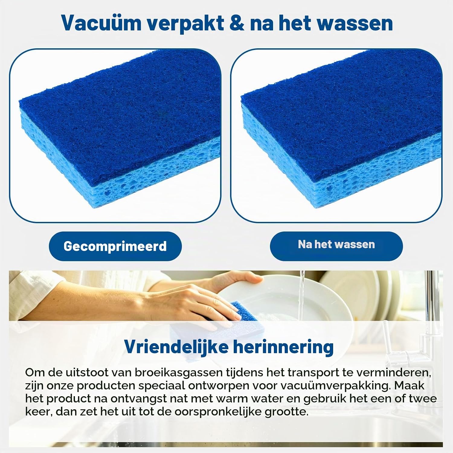 Detalle de HOMEXCEL All-Purpose Scrubbing Dish Wand dubbelzijdige sponzen, 24 stuks
