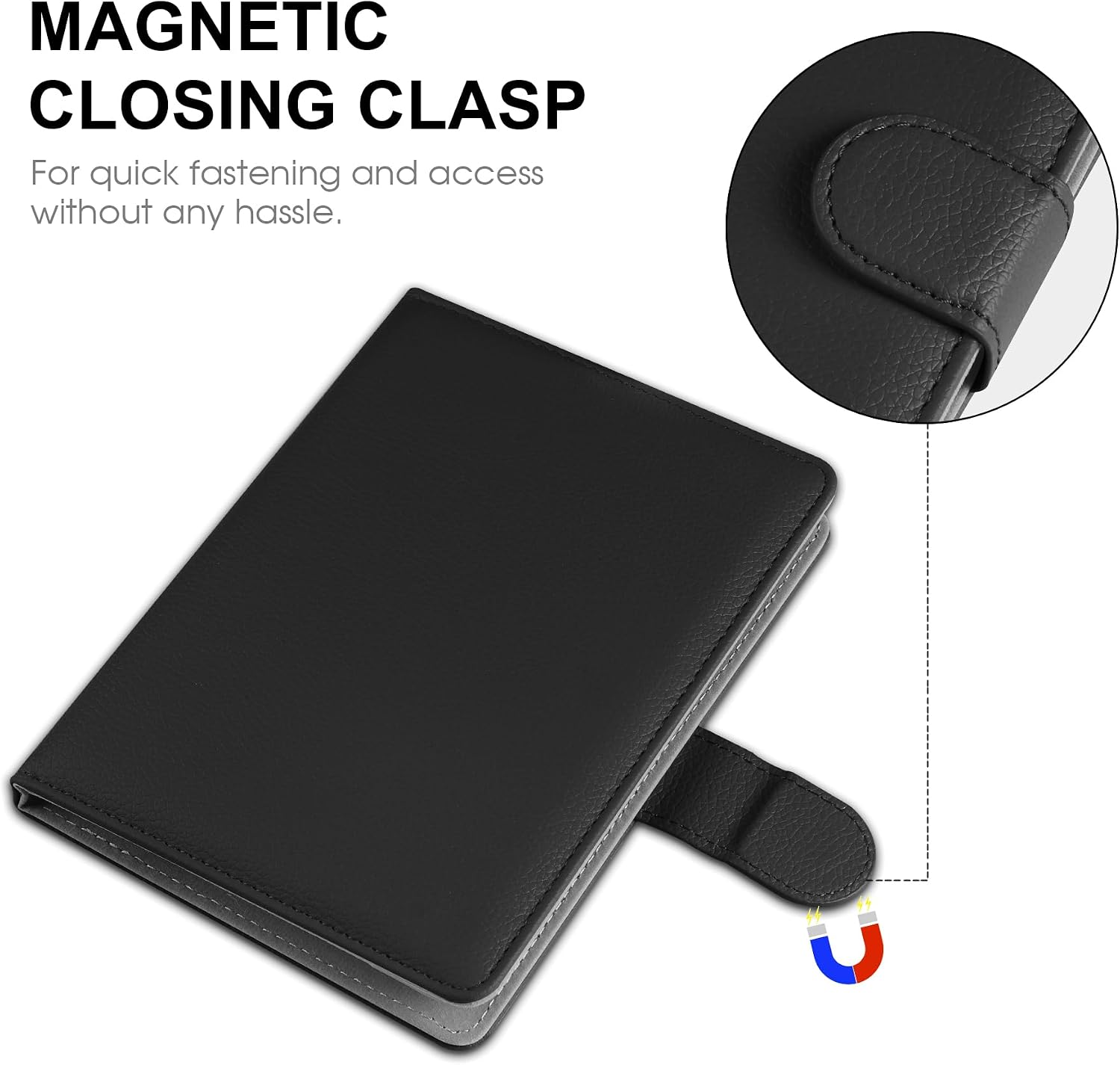 Detalle de HoYiXi Universal-Hülle für 6–6,8'' E-Book-Reader (z. B. Kindle Paperwhite, Kobo Clara, Tolino, PocketBook) – Schwarz