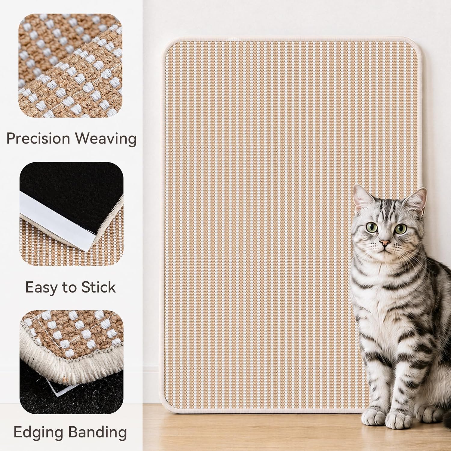 Detalle de Petinstinct M Cat Scratcher Mat, Natural Sisal, 23.6 x 15.7 Inches