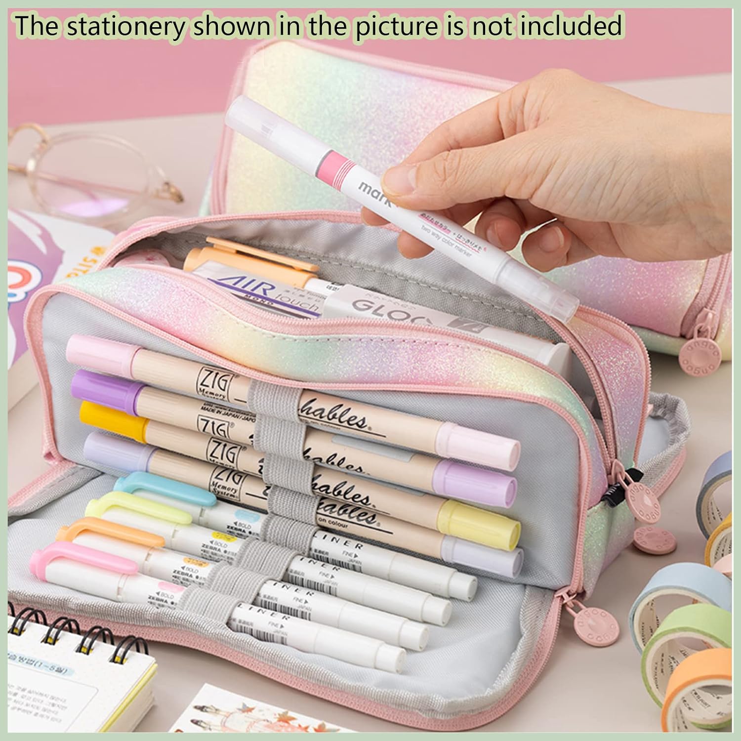 Thumbnail 6 de X SIM FITNESSX Federmäppchen „3 Fach“ – großes Pencil Case mit Doppelöffnung für Schule & Büro