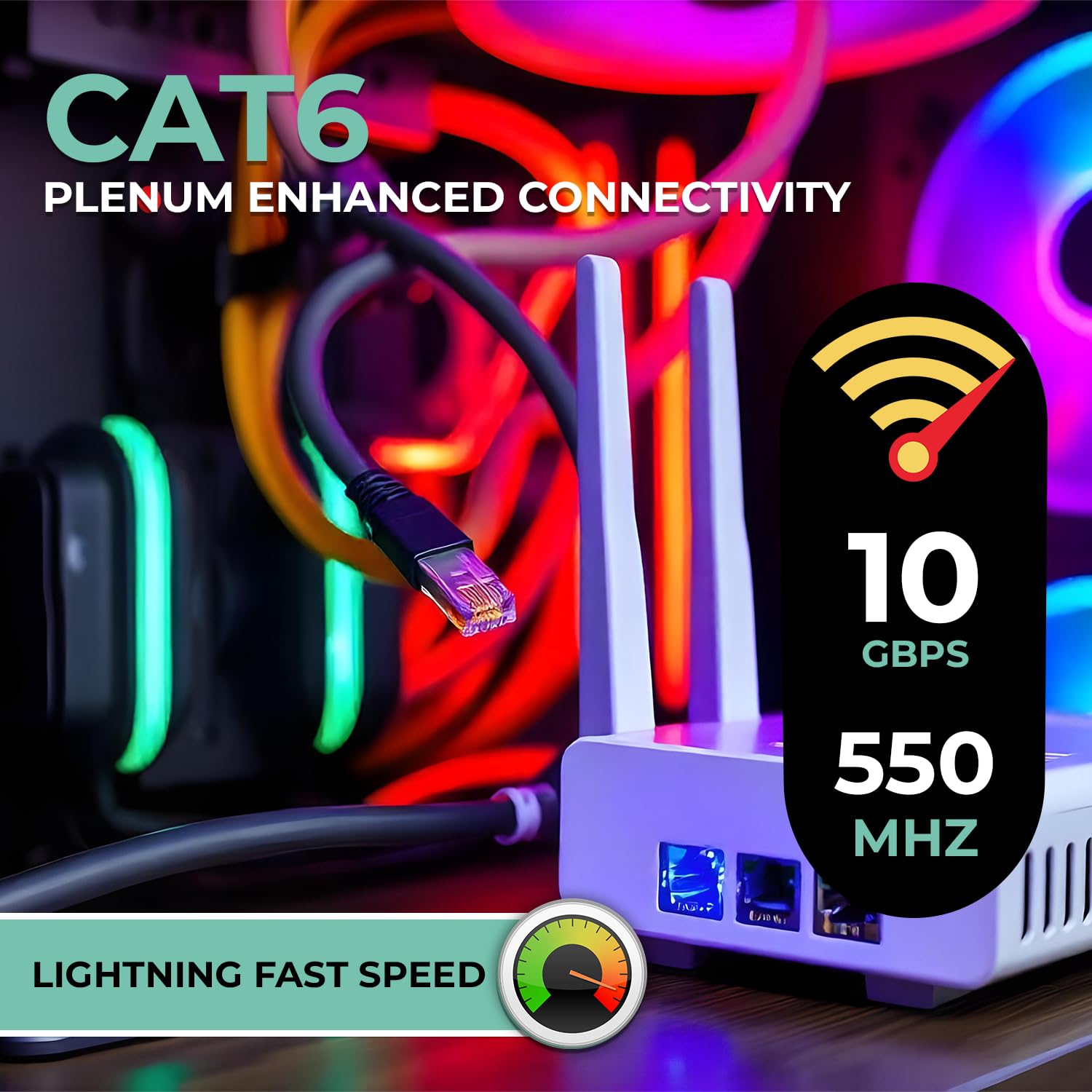 Detalle de ATS Cables CAT6 Plenum (CMP) 1000FT Ethernet Cable, 23AWG UTP 4-Pair (DSX-8000 test passed)