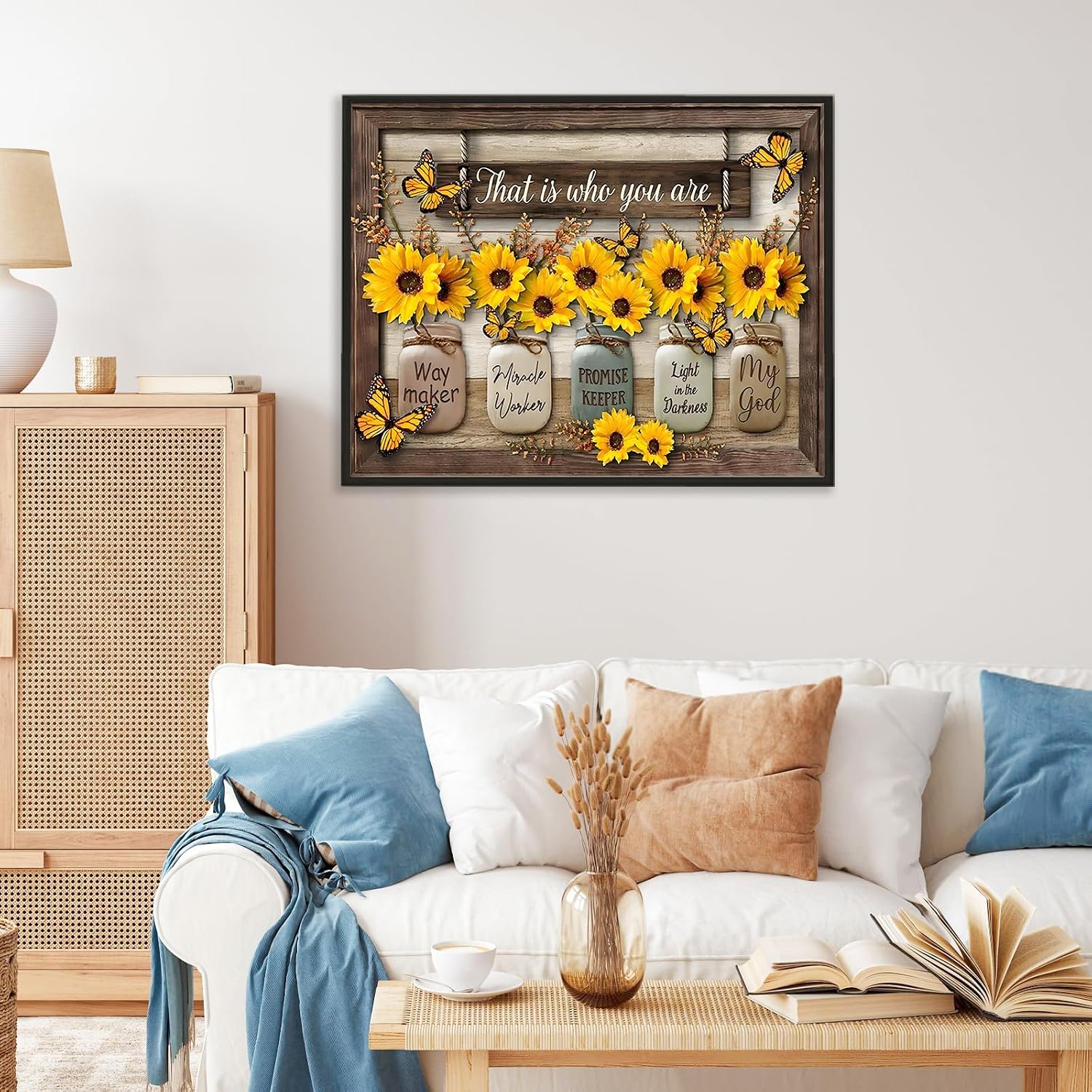 Detalle 2 de Camocin Art Malen nach Zahlen Erwachsene „Sonnenblumen & Schmetterling“ (40x50 cm) – Leinwand-Set zum DIY