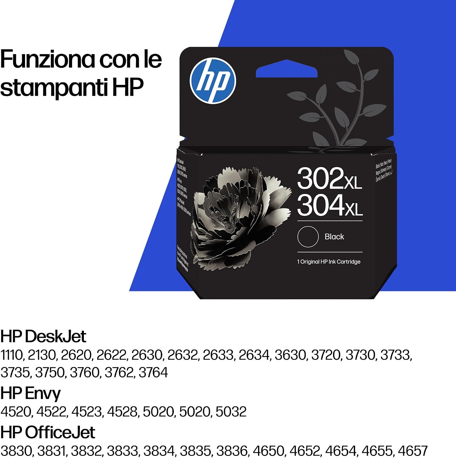Detalle de HP 302XL/304XL Nero B7RT9AE – Cartuccia originale ad alta capacità per stampanti HP DeskJet e OfficeJet