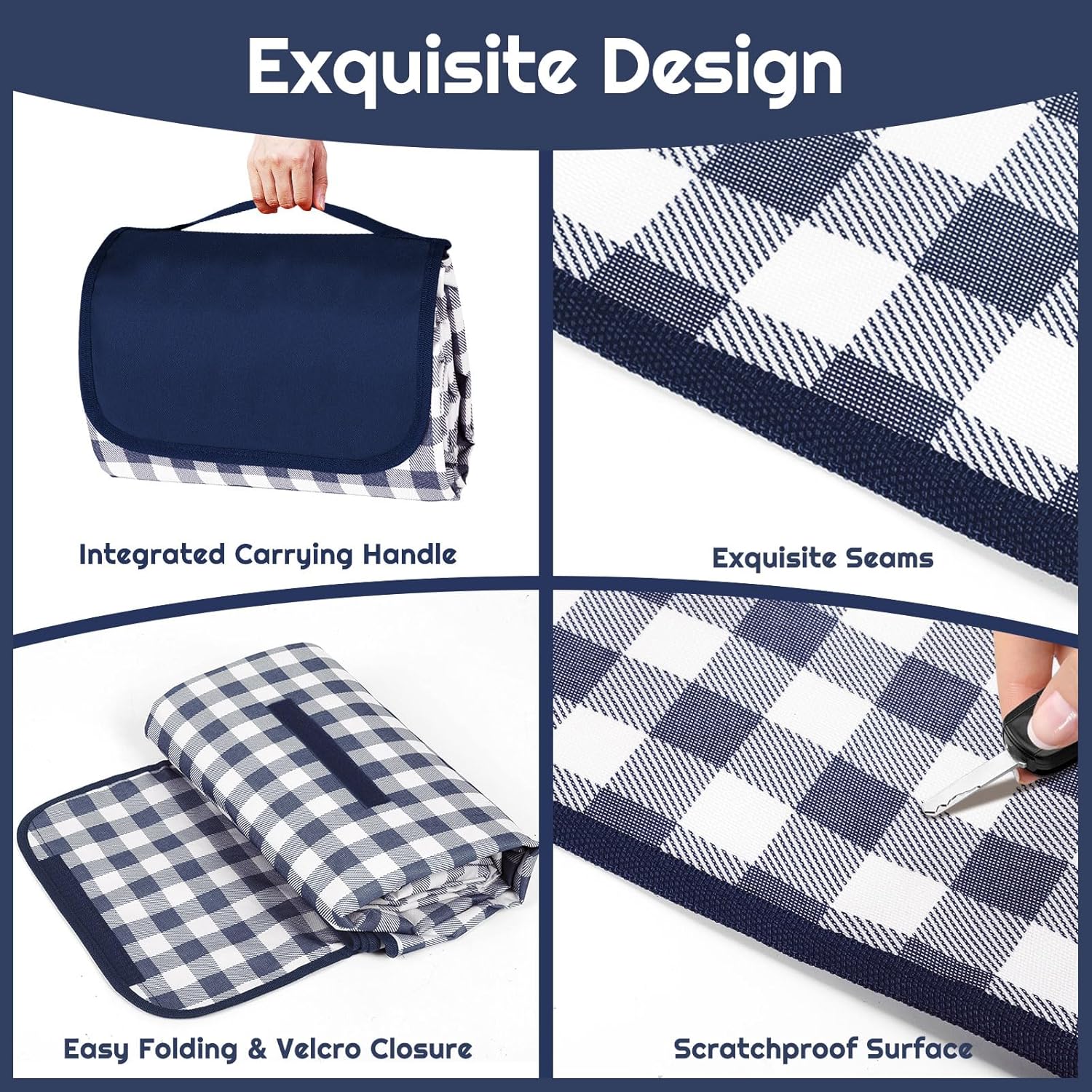Thumbnail 3 de Maidyna Picnic Blanket Waterproof 300 x 200 cm: Large, Sandproof & Foldable Mat for Outdoor Family Fun