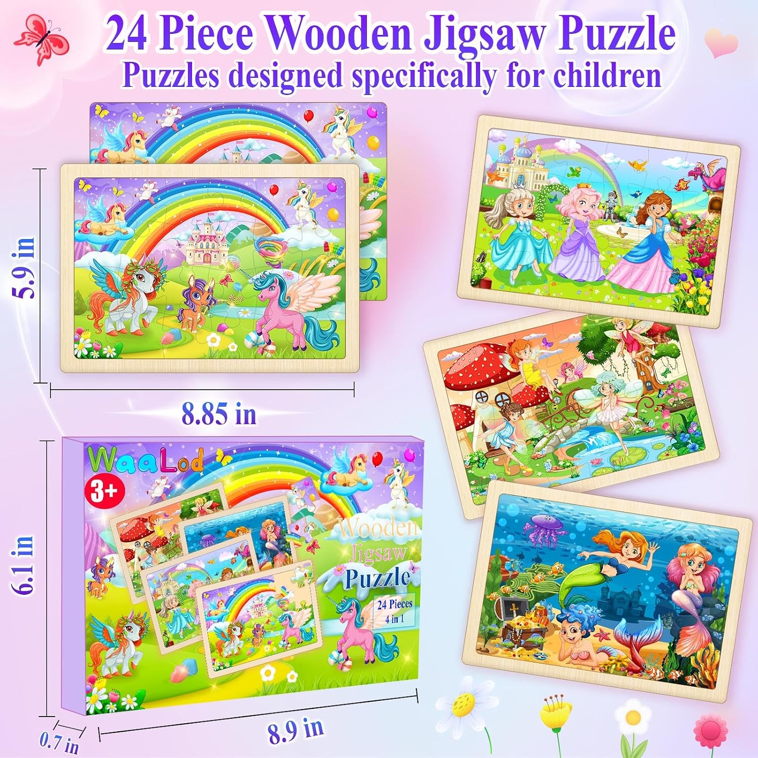 Detalle 2 de WaaLod Wooden Puzzles, 24-Piece