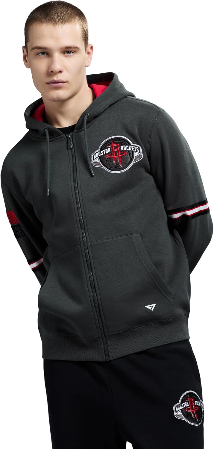 Detalle de GAME 7 NBA X Men's Zip-Up Hooded Fleece Sweatshirt