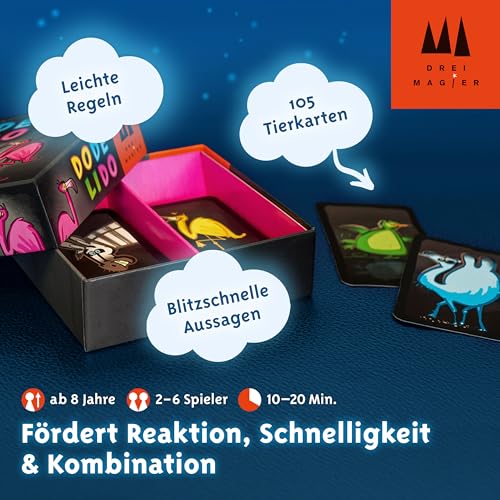 Detalle de Schmidt Spiele 40879 Dodelido, Drei Magier Kartenspiel – Schnelles Karten-Partyspiel für 2–6 Spieler