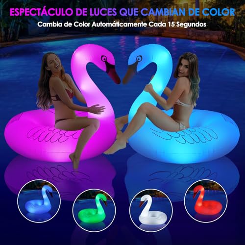 Thumbnail 2 de DeeprBling Cisne Hinchable Piscina con Luces Solares: Flotador Gigante para Adultos