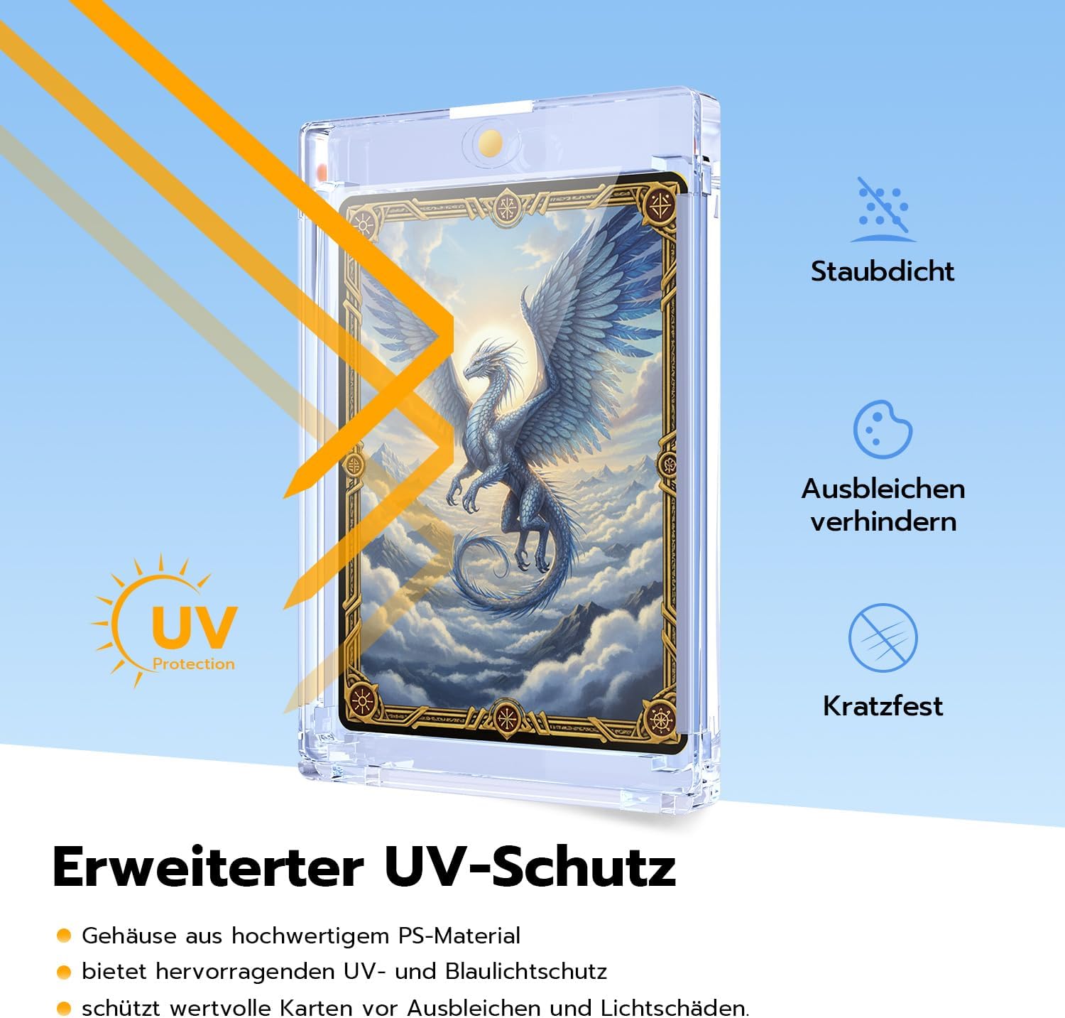 Detalle de Wigearss 10 Stück 130PT Magnetischer Kartenhalter – Schutzhüllen mit UV-/Blue-Ray-Schutz für MTG, Yu-Gi-Oh!, Magic und Sportkarten