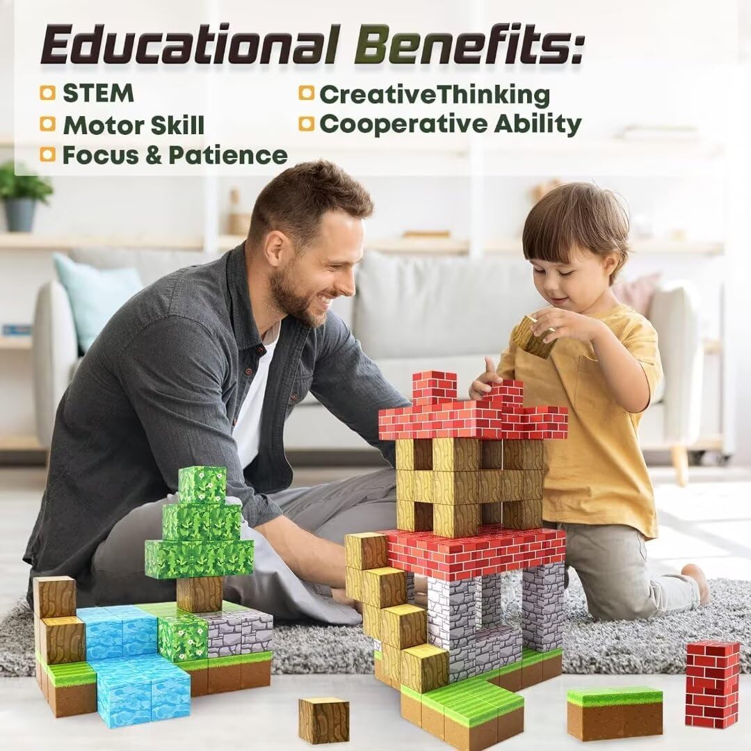 Thumbnail 6 de Build Mine Magnet World 48PCS magnetic blocks set 🧩