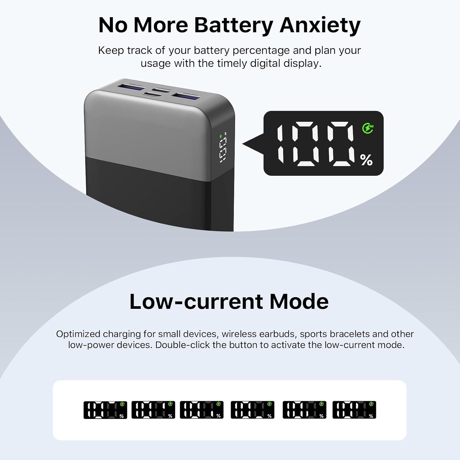 Detalle 2 de NOBIS 45W Power Bank 20000mAh with Fast Charging (2x USB‑C in/out + 2x USB‑A) and Digital Display