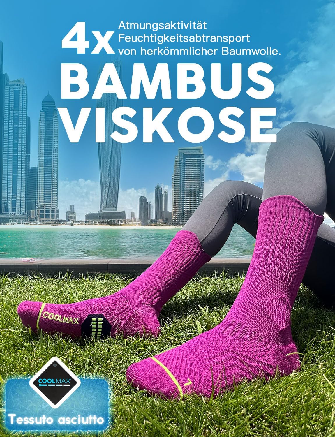 Thumbnail 2 de Juclise Bambus Kompressions Laufsocken – 3er-Pack mit Feuchtigkeitstransport und Blasenpr Schutz