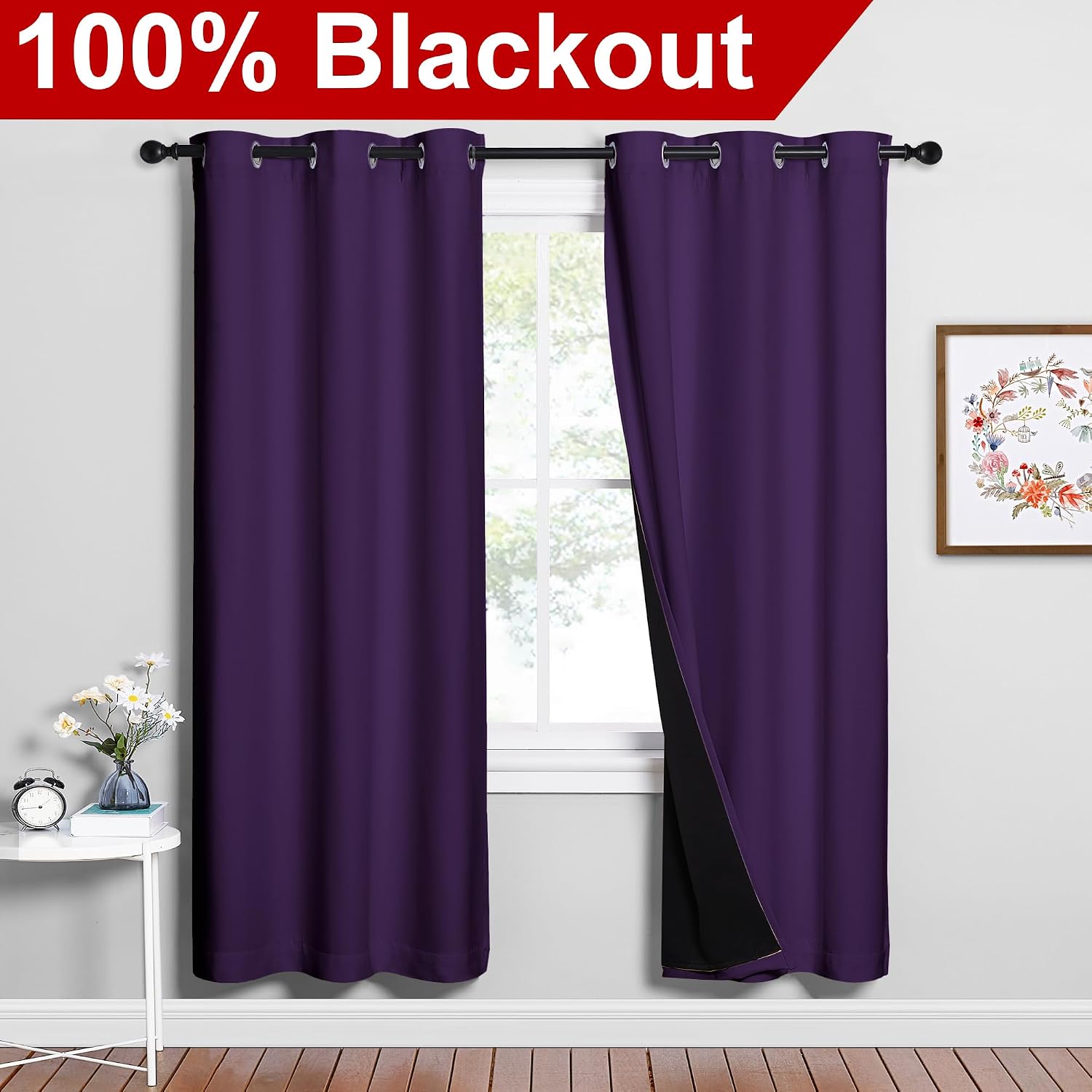 Detalle 2 de NICETOWN Full Shade Curtain Panels 42 x 72