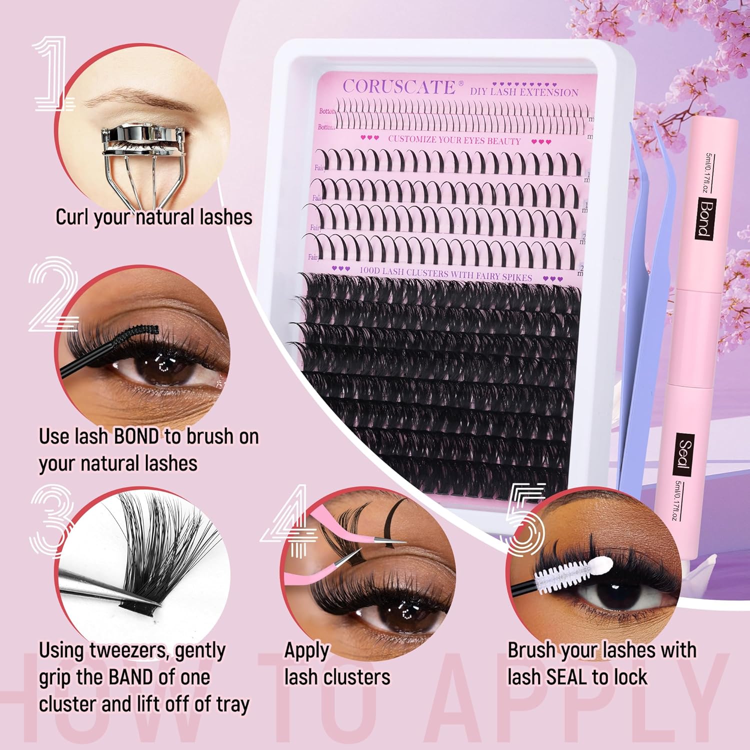Thumbnail 6 de CORUSCATE 100D Lash Clusters Kit: DIY Volume Extensions with Bottom Lashes Spikes