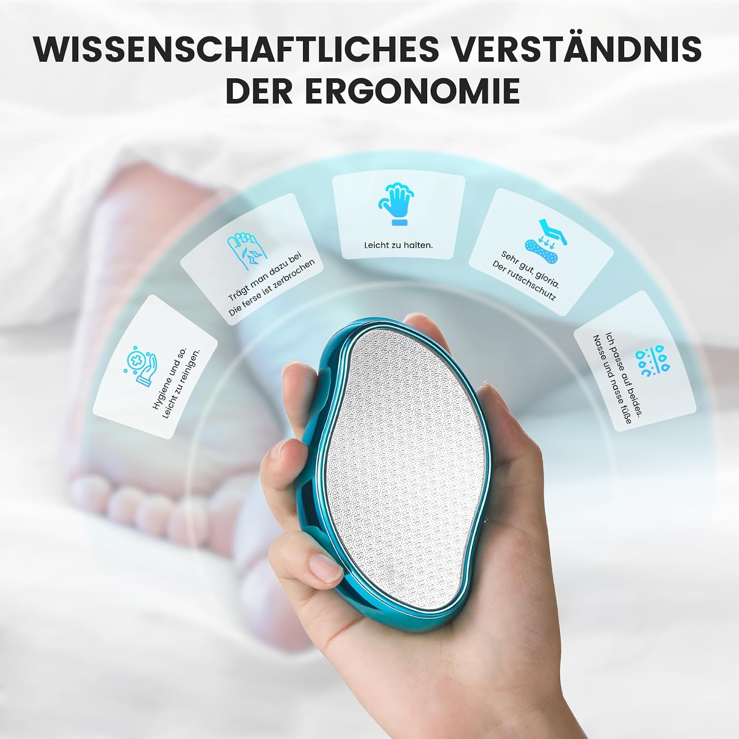Detalle de BEZOX 2in1 Nano Glas Hornhautentferner – Premium Hornhautfeile