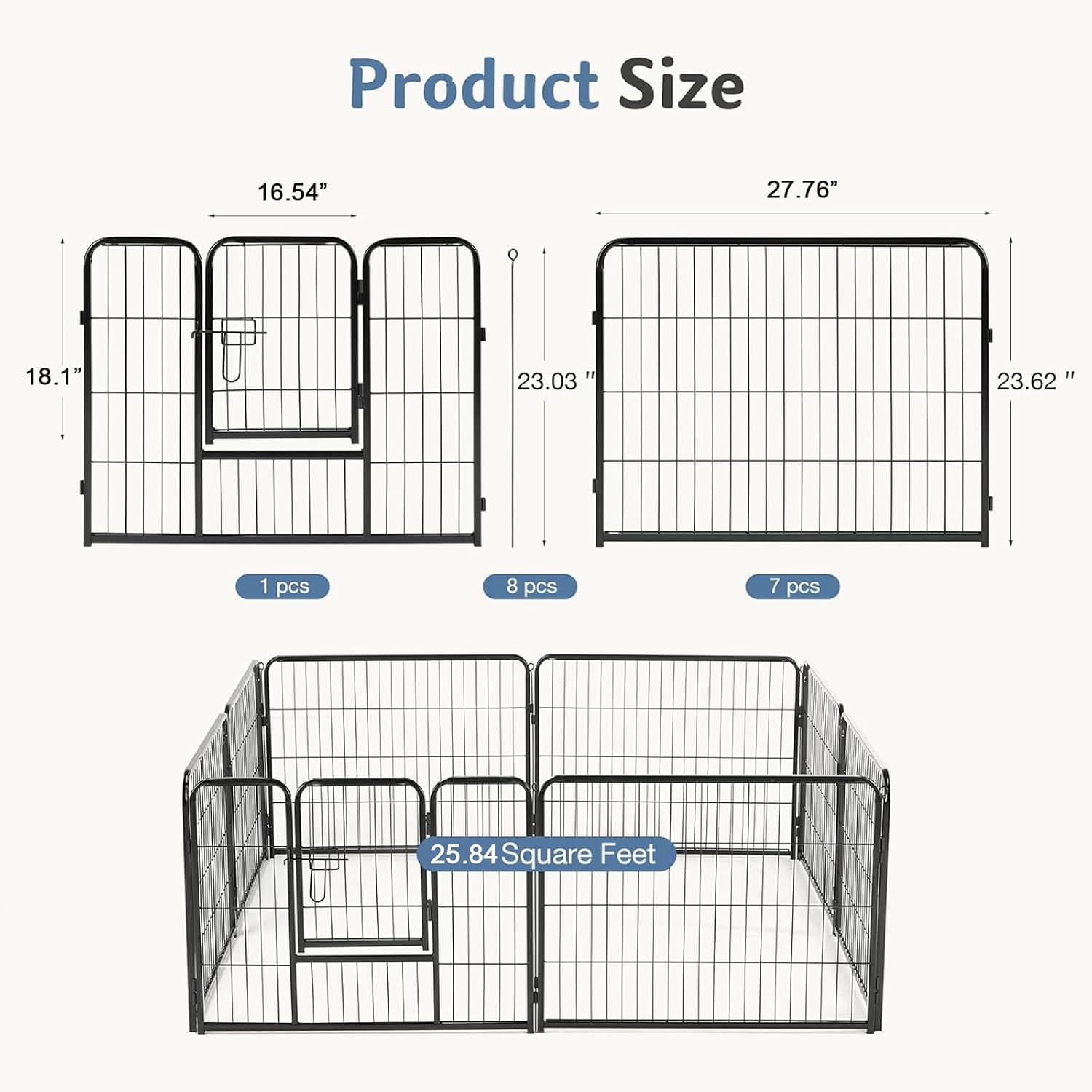Detalle de DUMOS Dog Playpen, 24-Inch