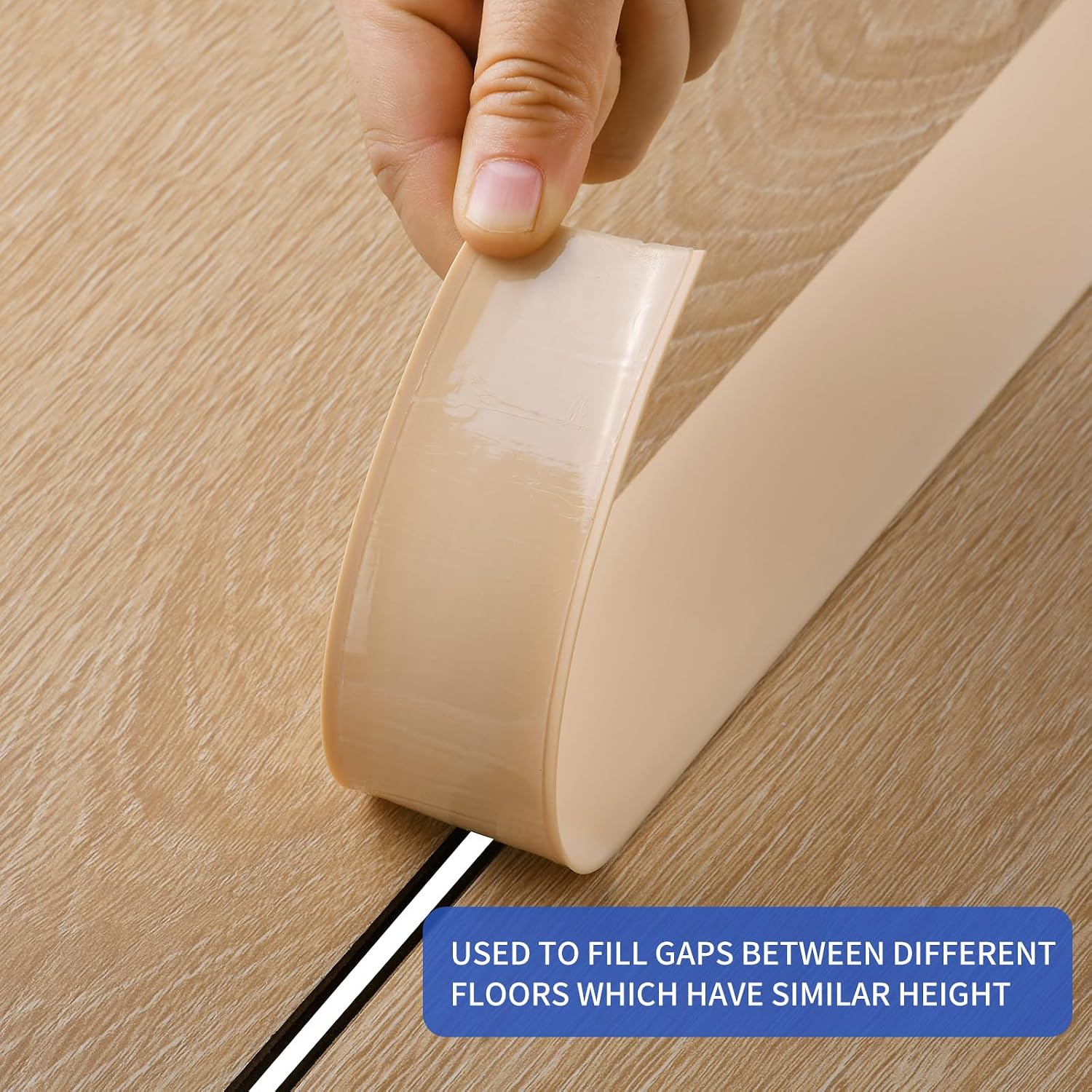 Detalle de Zayejod py926 PVC Floor Transition Strip, 1.2m Self-Adhesive, Yellowish Beige