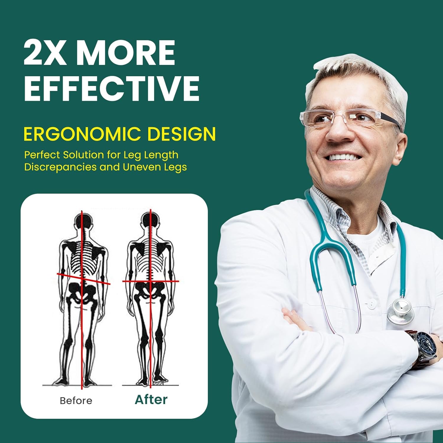 Thumbnail 2 de Welnove Inserto ajustable para piernas, 4 capas, marrón L