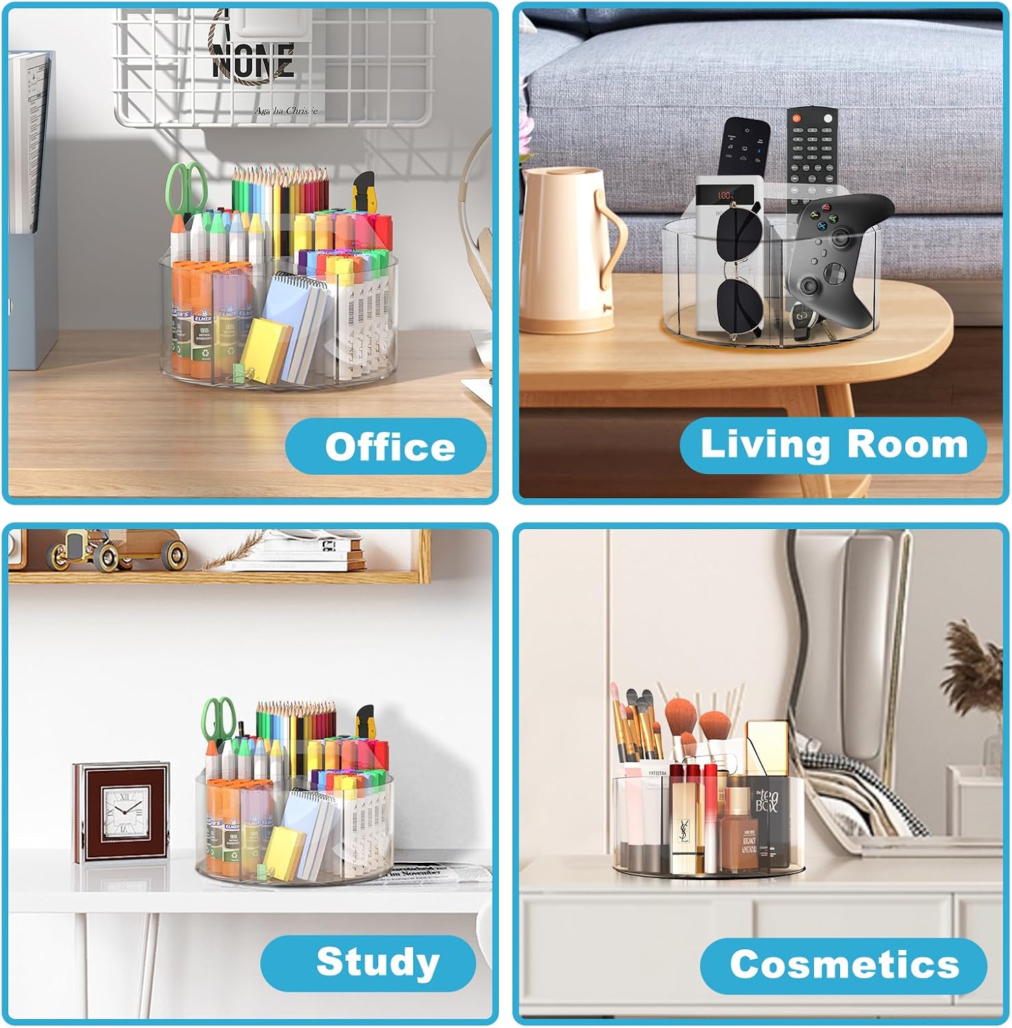 Detalle 1 de Wawocs Rotating Desk Organizer, 6 Compartments