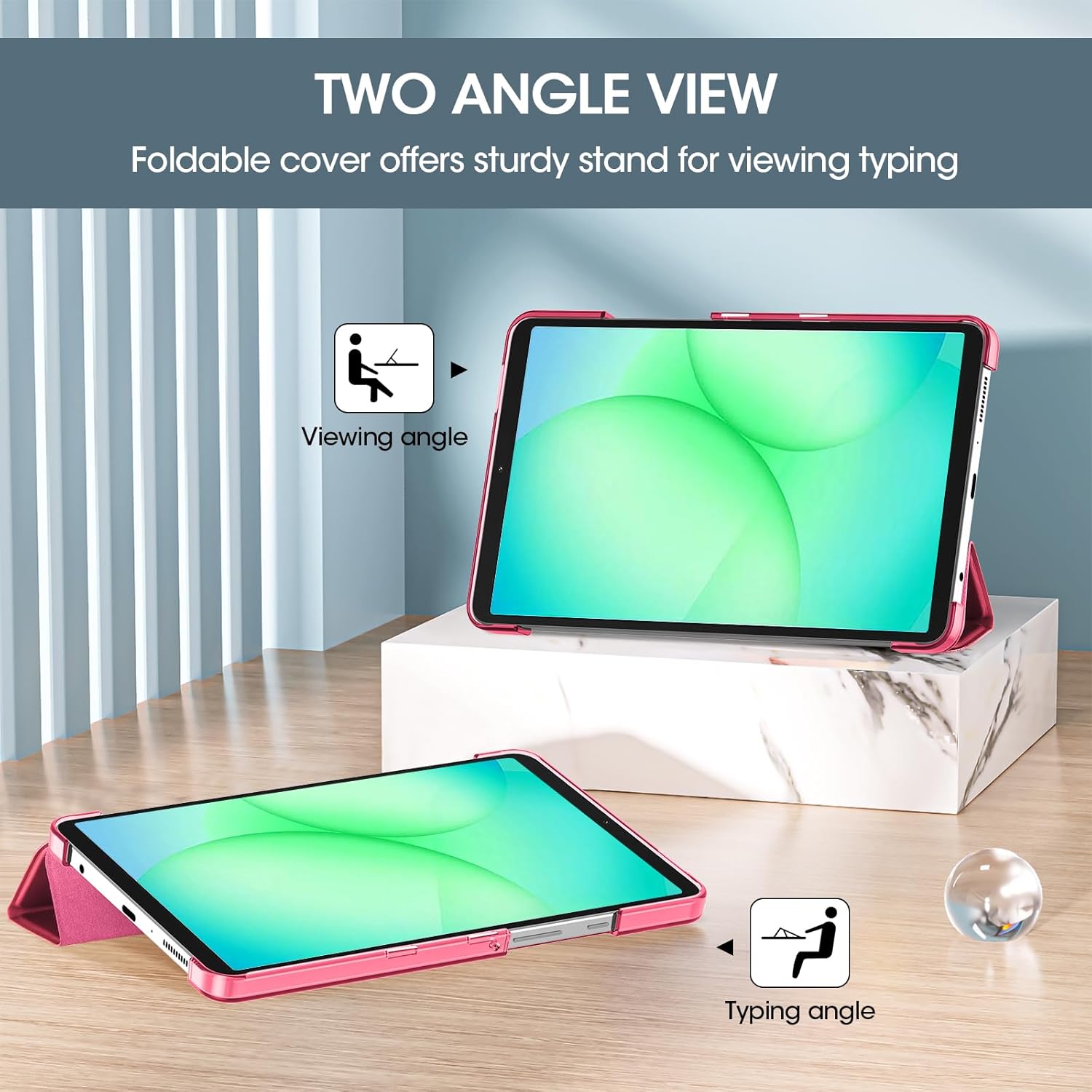 Detalle de ProCase Slim Case for 8.7 Inch Galaxy Tab A11 / A9 (2023/2025) – Lightweight Protective Back Shell with Magnet Front Cover
