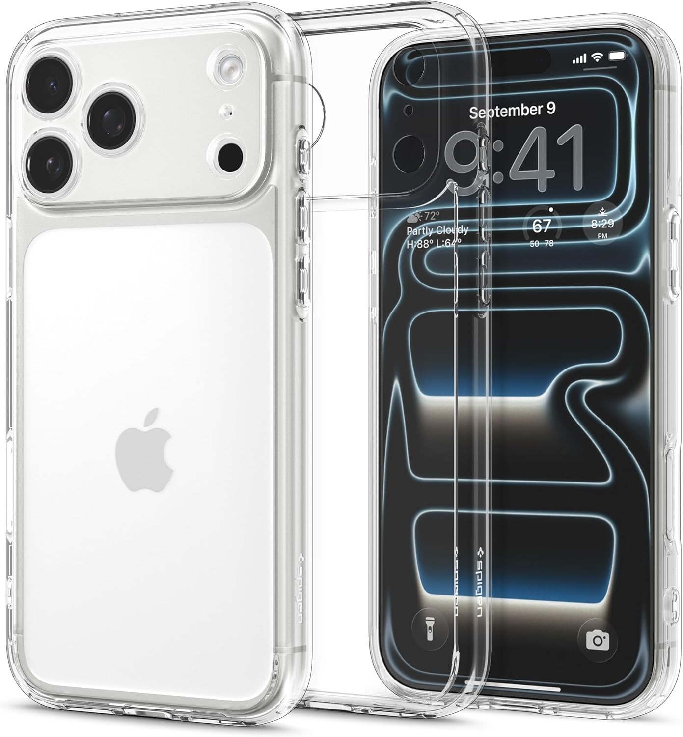Detalle de Spigen Ultra-Hybrid Schutzhülle für iPhone 17 Pro Max – kristallklar, vergilbungsresistent, mit Air Cushion