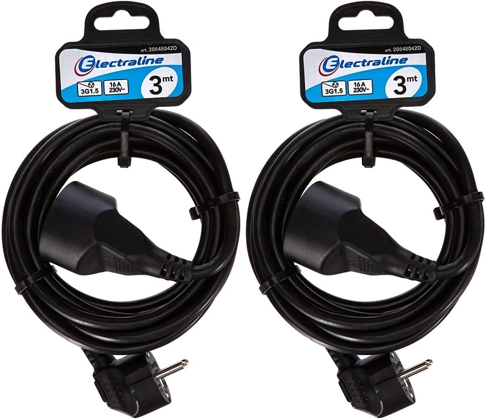 Thumbnail 5 de Electraline 20848025D – Rallonge Prolongateur électrique 10 m, 16 A, 3G1,5 mm², noir