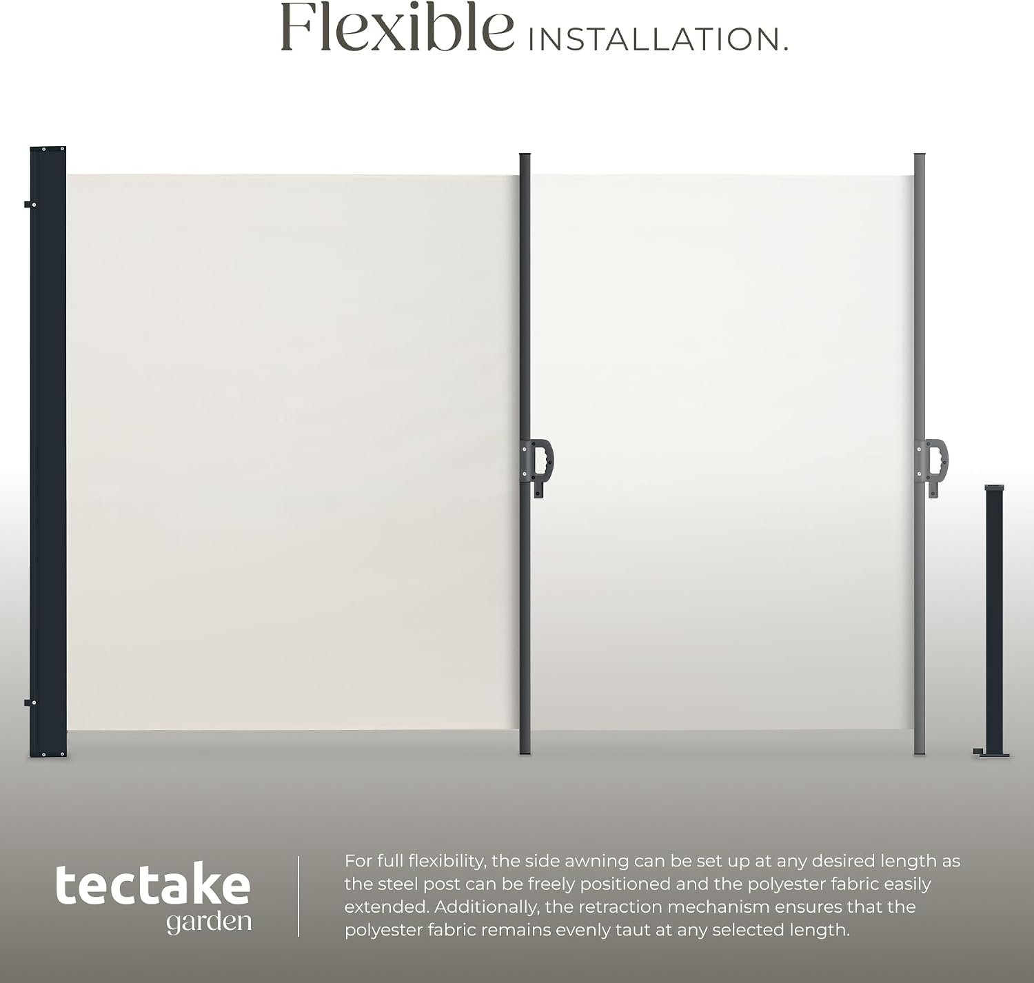 Detalle 2 de tectake 406594 sidomarkis 300 x 160 cm med UV-skydd 50+