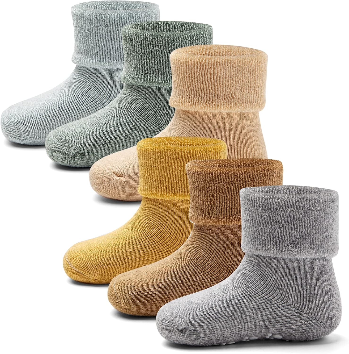 Thumbnail 6 de Aisyee Baby Non Slip Socks Thick Winter Warm Socks Multipack (6 Pairs)