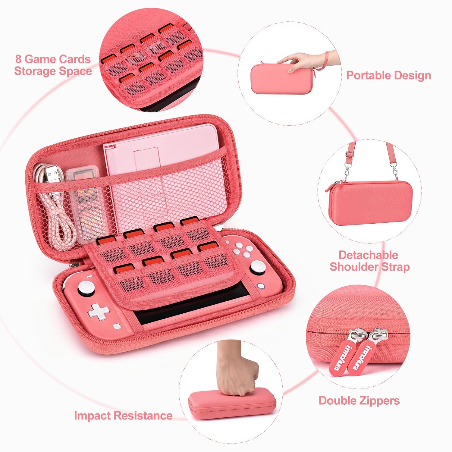 Detalle 2 de innoAura Switch Lite Case 18-in-1 Bundle