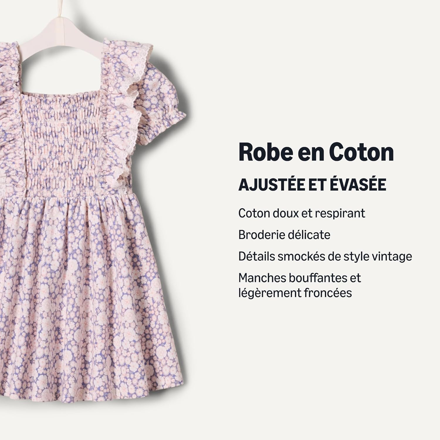 Detalle de Amazon Essentials Bébé Fille Robe en Maille brodée – collaboration Sofia Grainge