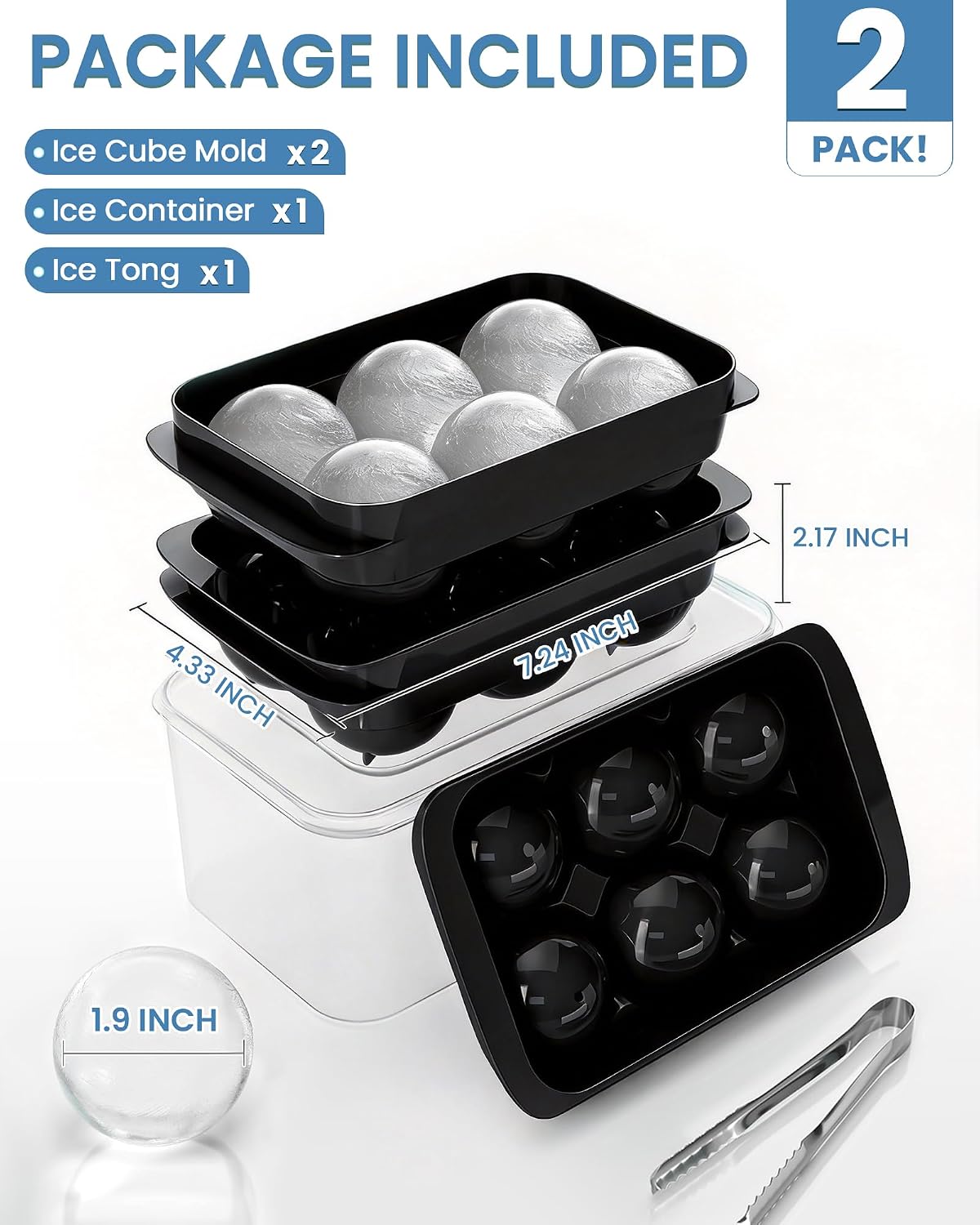 Thumbnail 1 de Cigorea Round Ice Cube Tray 1.93-Inch