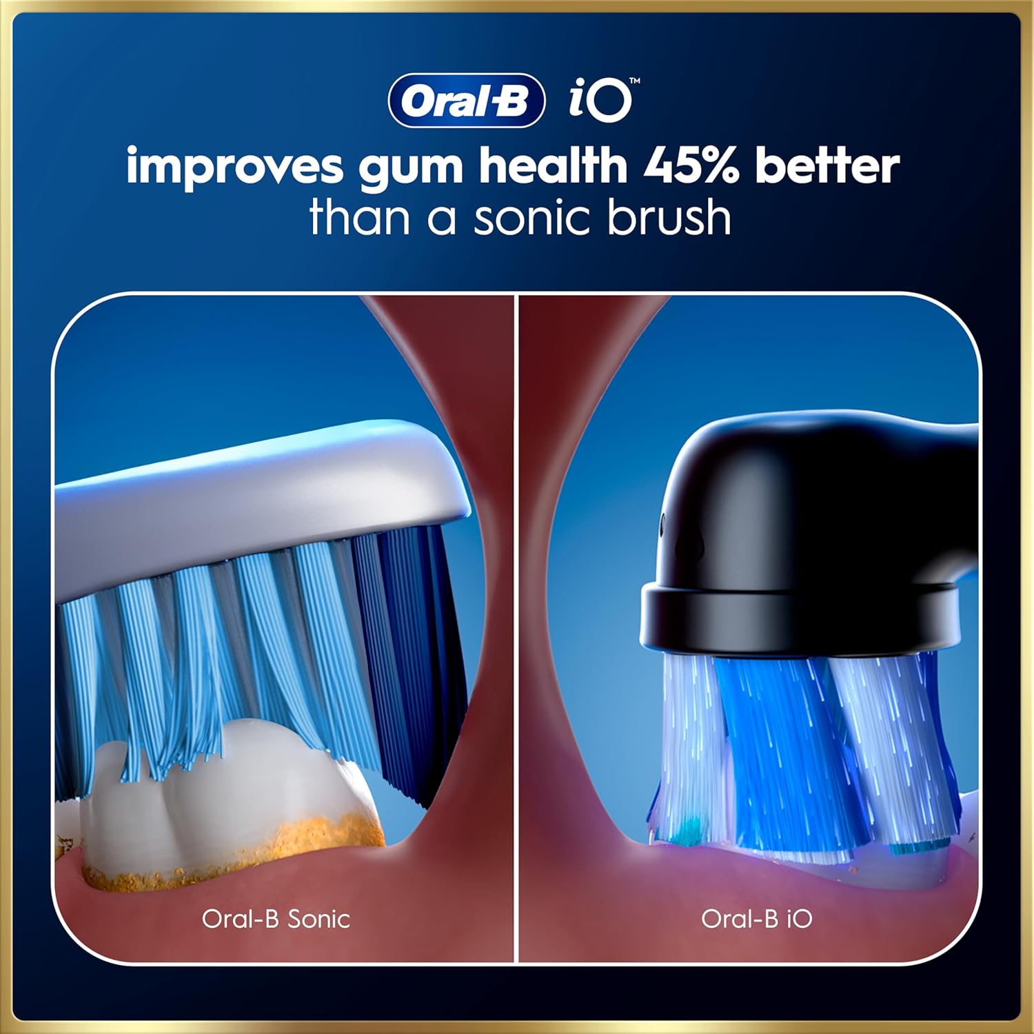 Thumbnail 6 de Oral-B iO 9 Electric Toothbrush (Sapphire Blue) with 3 brush heads, fast magnetic charger & travel case