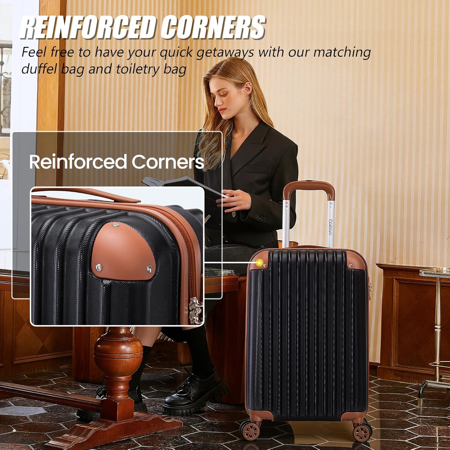 Thumbnail 3 de Cosbarn 5-Piece ABS Luggage Set with TSA Lock and Spinner Wheels